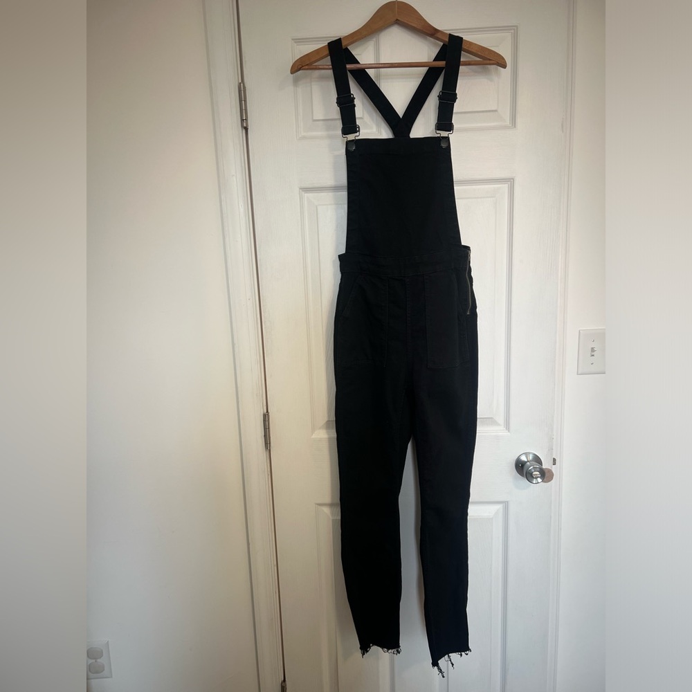 Madewell Black Overalls with Side Zipper Size Small